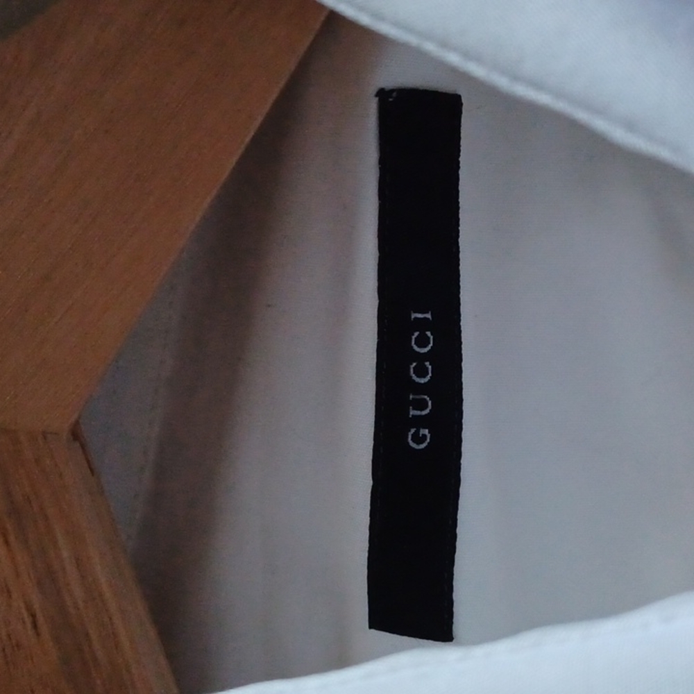 Gucci Men's White button down poplin shirt - Picture 9 of 16